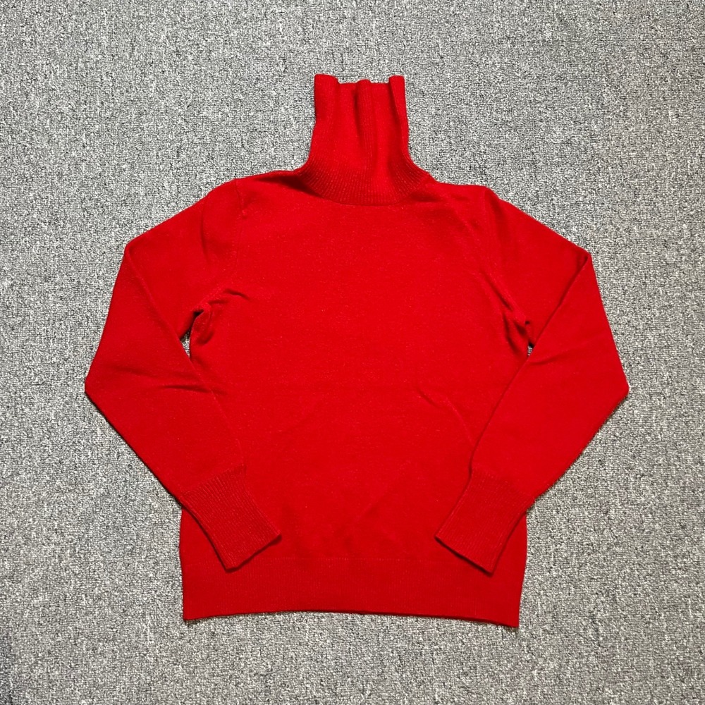 Banana Republic‎ Turtleneck Sweater Size M Red Fine Italian Merino Wool Blend